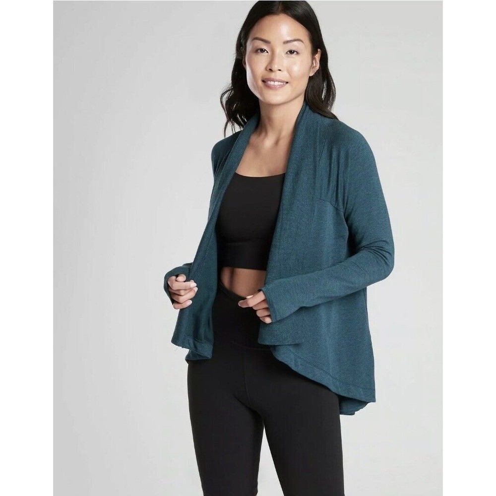 Athleta Nirvana Wear Two‎ Ways Wrap, Dark Vista Teal SIZE Small #416969 T0727